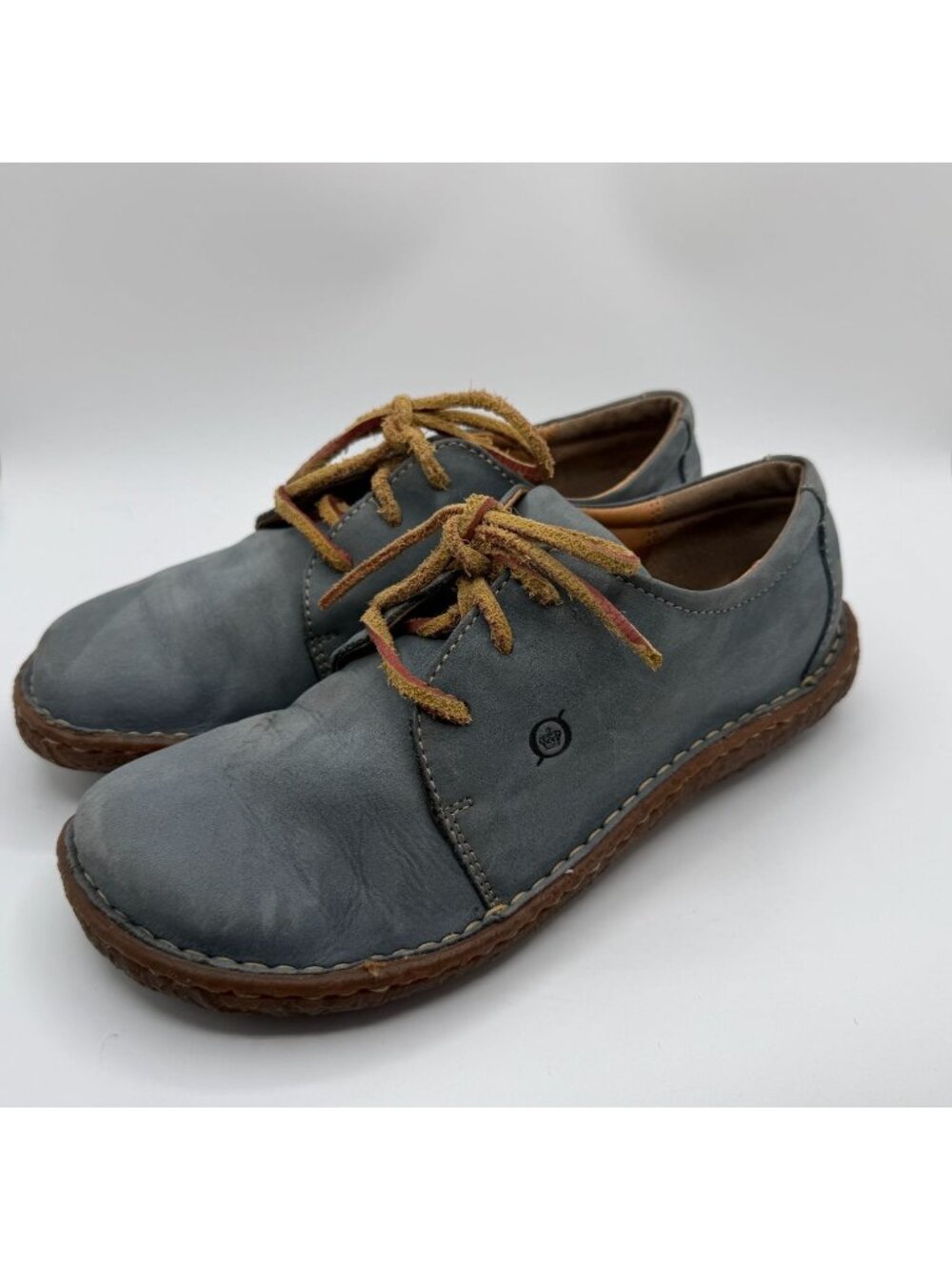 Børn Women's Genuine Leather Oxfords Steel Gray Size 8.5 Comfort Lace Up Shoes